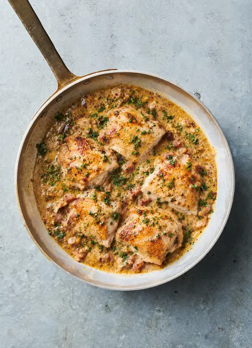 French Bistro Chicken with Bacon, Tarragon and Crème Fraîche